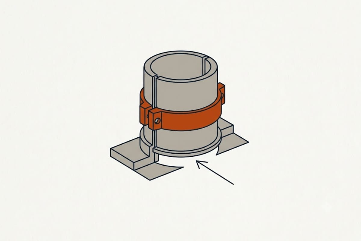 A crust above a void in the brine tank